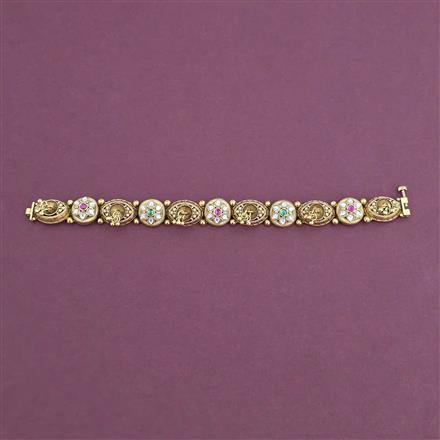 Antique Openable Bracelet with Matte Gold Plating
