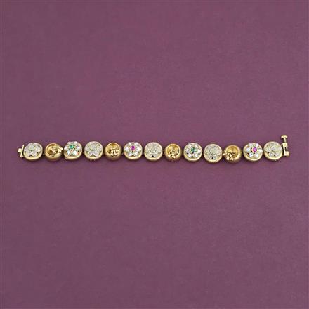 Antique Openable Bracelet with Matte Gold Plating