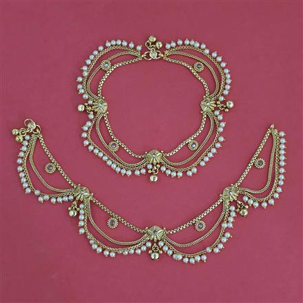 Antique Moti Payal with Gold Plating