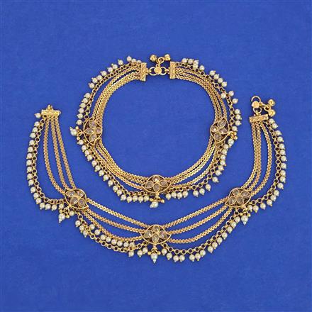 Antique Moti Payal with Gold Plating