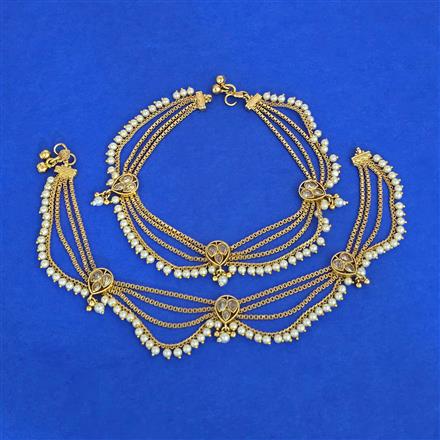 Antique Moti Payal with Gold Plating