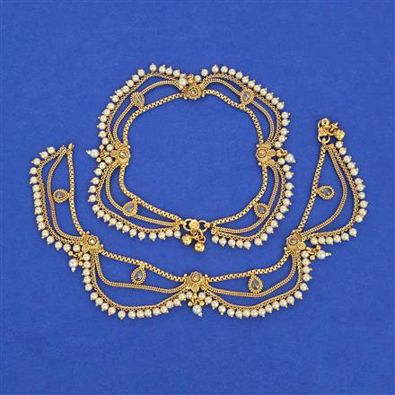 Antique Moti Payal with Gold Plating