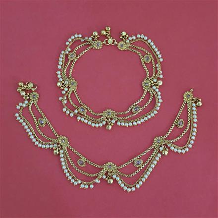 Antique Moti Payal with Gold Plating