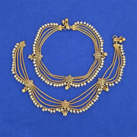 Antique Moti Payal with Gold Plating