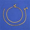 Antique Plain Gold Payal with Gold Plating