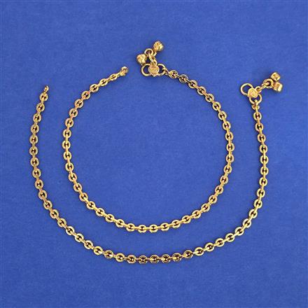 Antique Plain Gold Payal with Gold Plating