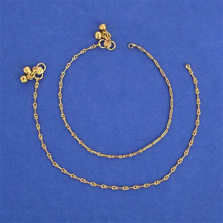 Antique Plain Gold Payal with Gold Plating