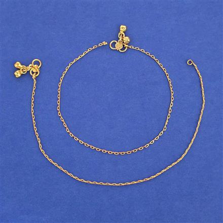 Antique Plain Gold Payal with Gold Plating