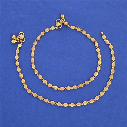 Antique Plain Gold Payal with Gold Plating