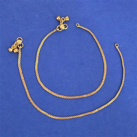 Antique Plain Gold Payal with Gold Plating