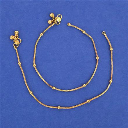 Antique Plain Gold Payal with Gold Plating