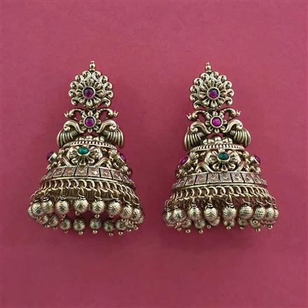 Antique Jhumki with Matte Gold Plating