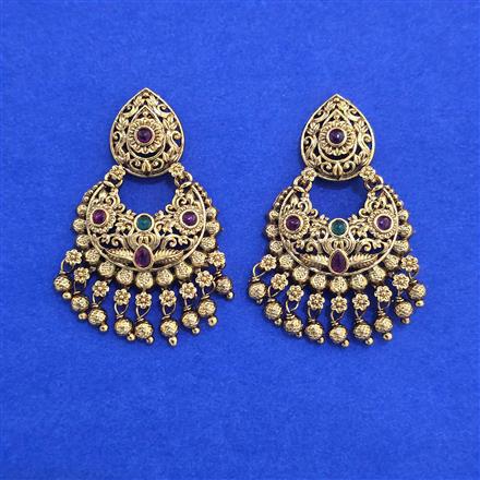 Antique Classic Earring with Matte Gold Plating