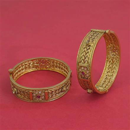 Antique 2 Pc Openable Bangles with Gold Plating