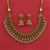 Antique Moti Necklace with Matte Gold Plating