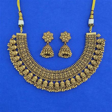 Antique Classic Necklace with Matte Gold Plating
