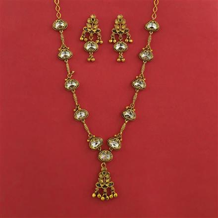 Antique Classic Necklace with Matte Rhodium Plating
