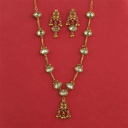 Antique Classic Necklace with Matte Rhodium Plating