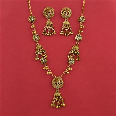 Antique Classic Necklace with Matte Rhodium Plating