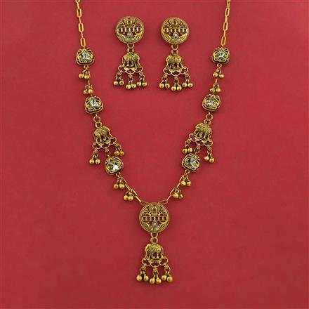 Antique Classic Necklace with Matte Rhodium Plating