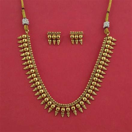 Antique Plain Gold Necklace with Gold Plating