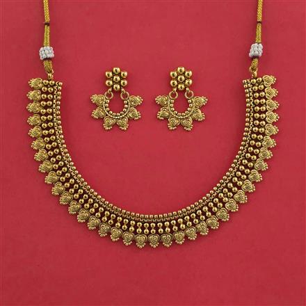 Antique Plain Gold Necklace with Gold Plating