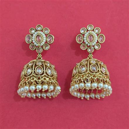 Antique Jhumki with Matte Gold Plating