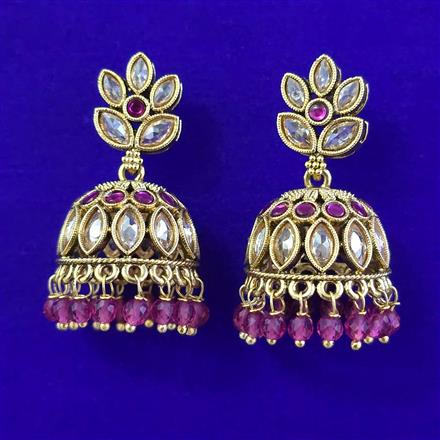 Antique Jhumki with Matte Gold Plating