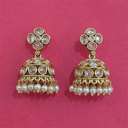 Antique Jhumki with Matte Gold Plating