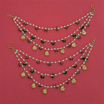 Antique Moti Ear Chain with Gold Plating