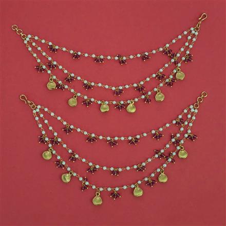 Antique Moti Ear Chain with Gold Plating