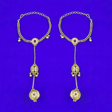 Antique Moti Hath Pan with Matte Gold Plating