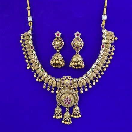 Antique Classic Necklace with Matte Gold Plating