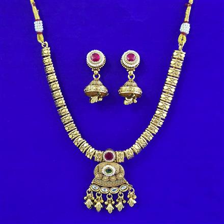 Antique Classic Necklace with Matte Gold Plating