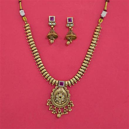 Antique Classic Necklace with Matte Gold Plating
