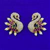 Antique Peacock Earring with Matte Gold Plating