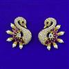 Antique Peacock Earring with Matte Gold Plating