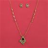 Antique Long Necklace with Matte Gold Plating