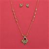 Antique Long Necklace with Matte Gold Plating