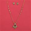 Antique Long Necklace with Matte Gold Plating