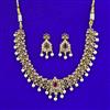 Antique Moti Necklace with Matte Gold Plating