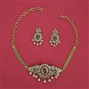 Antique Choker Necklace with Matte Gold Plating