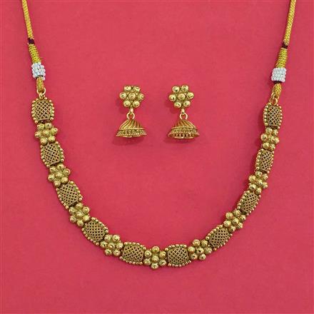 Antique Plain Gold Necklace with Gold Plating