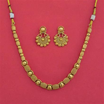 Antique Plain Gold Necklace with Gold Plating