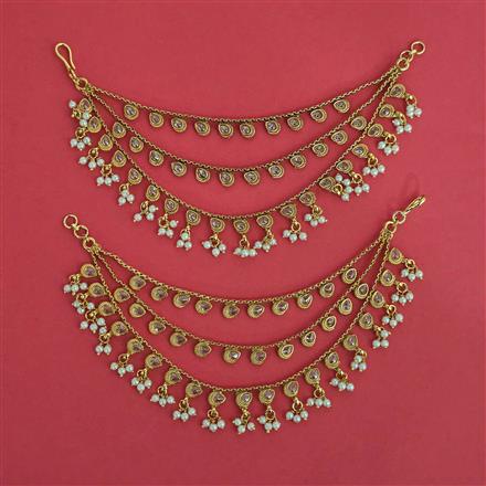 Antique Moti Ear Chain with Gold Plating