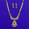 Antique Moti Necklace With Matte Gold Plating