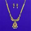 Antique Moti Necklace With Matte Gold Plating