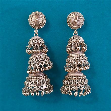 Antique Jhumki with Mehndi Plating