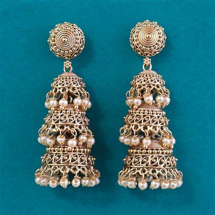 Antique Jhumki with Mehndi Plating