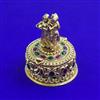 Antique Temple Sindoor Box with Matte Gold Plating